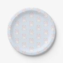 Cute Light blue bunny rabbit fun modern pattern
