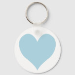 Cute Light Blue Heart Keychain at Zazzle