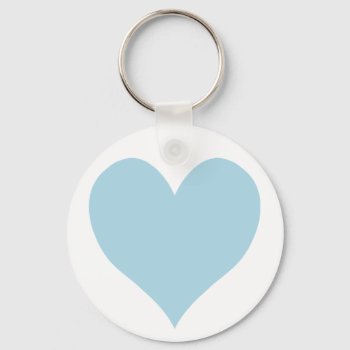 Cute Light Blue Heart Keychain by cuteheartshop at Zazzle
