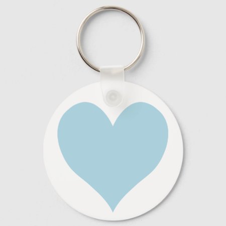 Cute Light Blue Heart Keychain