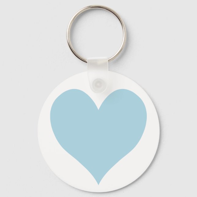 Cute Light Blue Heart Keychain (Front)