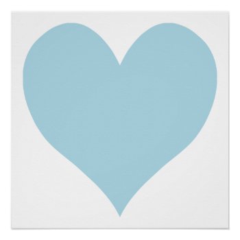 Cute Light Blue Heart Poster by cuteheartshop at Zazzle