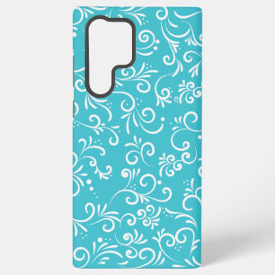 Cute Light Blue Ornamental Samsung Galaxy S22 Ultra Case