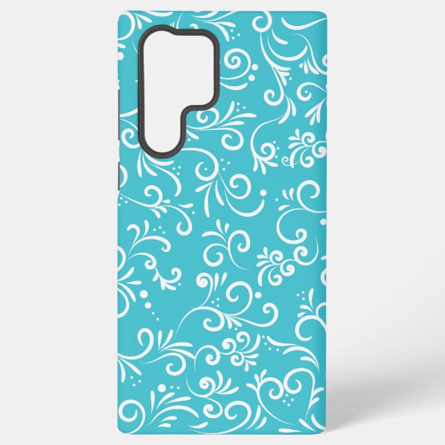 Cute Light Blue Ornamental Samsung Galaxy Case (Back)
