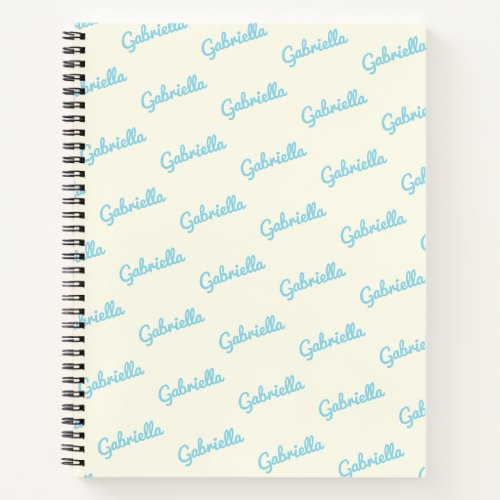 Cute Light Blue Personalized Script Name Sketch Notebook