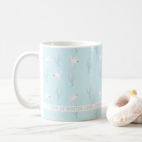 Cute Light Blue Personalized Winter Coffee Mug