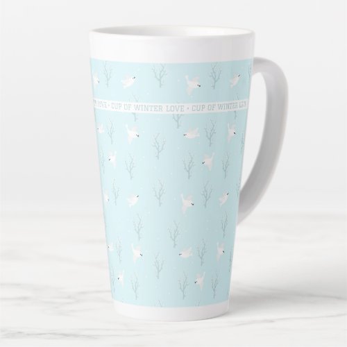 Cute Light Blue Personalized Winter Latte Mug