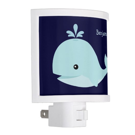 Cute Light Blue Whale Personalized (Right)