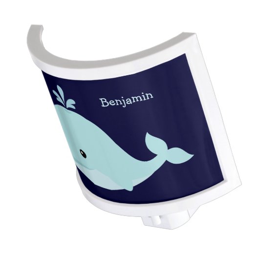 Cute Light Blue Whale Personalized (Angled)
