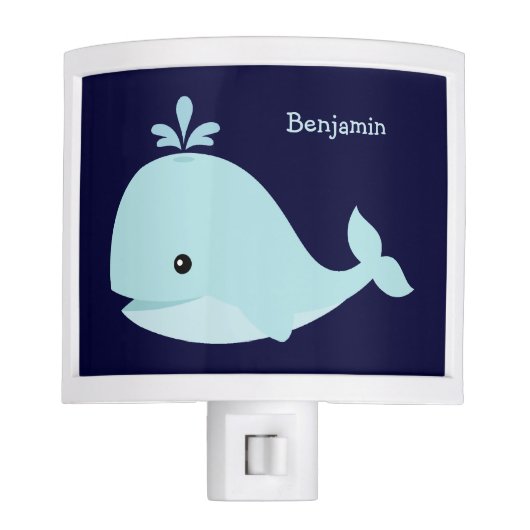 Cute Light Blue Whale Personalized (Front)