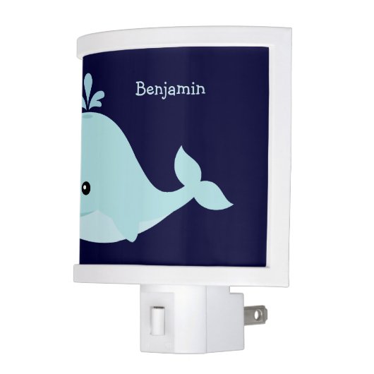 Cute Light Blue Whale Personalized (Left)