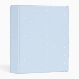 Cute light blue white tiny polka dot pattern mini binder
