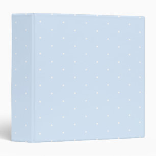 Cute light blue white tiny polka dots pattern 3 ring binder