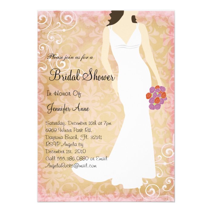 Cute Light Brown Bridal Shower Invite