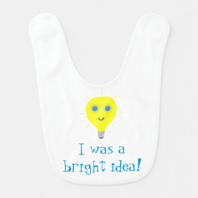 Cute Light Bulb Face Bright Idea Bibs (Front)