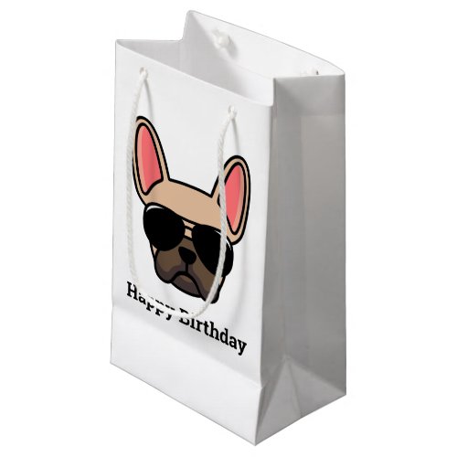 Cute Light Fawn French Bulldog Face Small Gift Bag