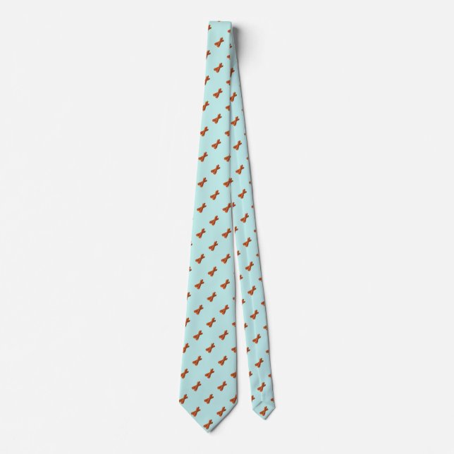 Cute Light Green Cinnamon Stick Seamless Pattern Neck Tie (Front)