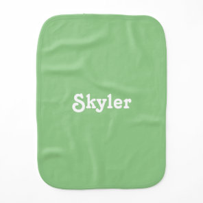 Cute light green custom text plain solid color baby burp cloth