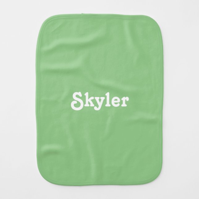Cute light green custom text plain solid color baby burp cloth (Front)