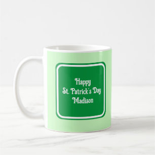 Cute Light Green Happy St Patricks Day Coffee Mug