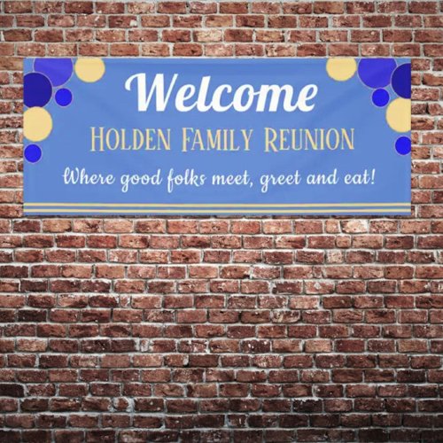 Cute Light_hearted  Family Reunion banner in blue