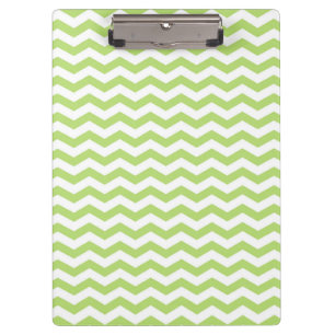Cute Light Lime Green Chevron Stripes Clipboard