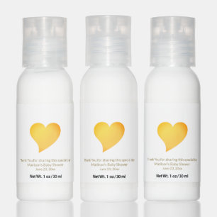 Cute light orange heart neutral baby shower favors hand lotion