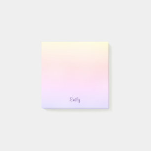 Cute Light Pink Aesthetic Rainbow 3x3 Custom Post-it Notes