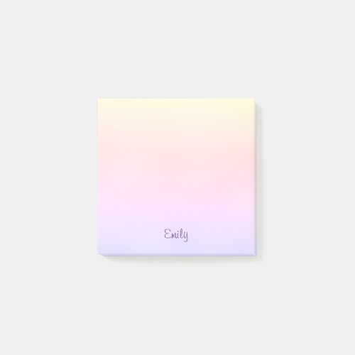 Cute Light Pink Aesthetic Rainbow 3x3 Custom Post_it Notes