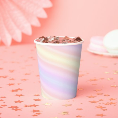Cute Light Pink Blue Rainbow Unicorn Stripes Paper Cups
