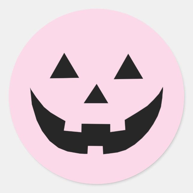 Cute light pink pumpkin Breast Cancer Awareness Classic Round Sticker (Front)
