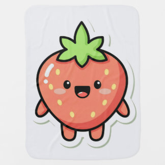 Cute light pink strawberry Baby Blanket