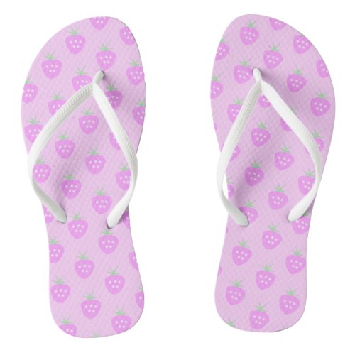 Cute Light Pink Summer Pastel Kawaii Pattern Beach Flip Flops