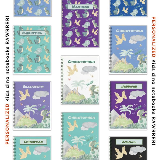 Cute Light Purple Watercolor Dinosaur Notebook (Creator Uploaded)