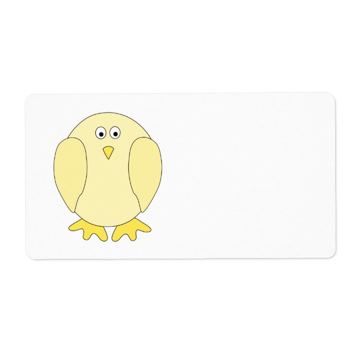 Cute Light Yellow Bird. Cartoon Chick. Personalized Shipping Labels