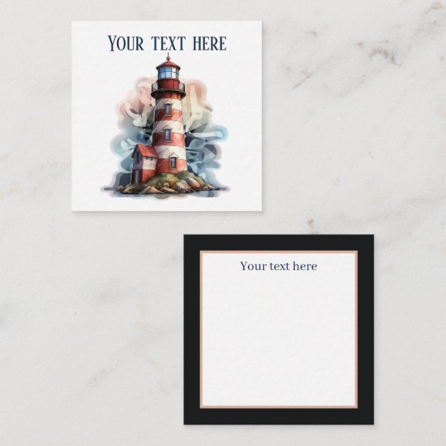 cute lighthouse lovers add name beach  note card (Front/Back)
