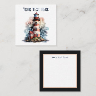 cute lighthouse lovers add name beach  note card
