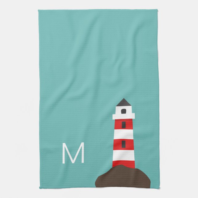 Cute Lighthouse | Personalized Kitchen Towel (Vertical)