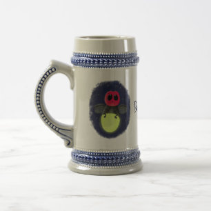 Cute lightning bug firefly cartoon illustration beer stein