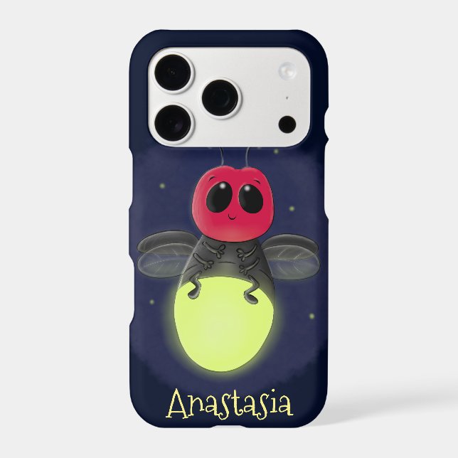 Cute lightning bug firefly cartoon illustration Case-Mate iPhone case (Back)