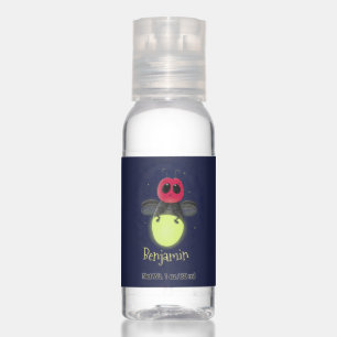 Cute lightning bug firefly cartoon illustration hand sanitizer