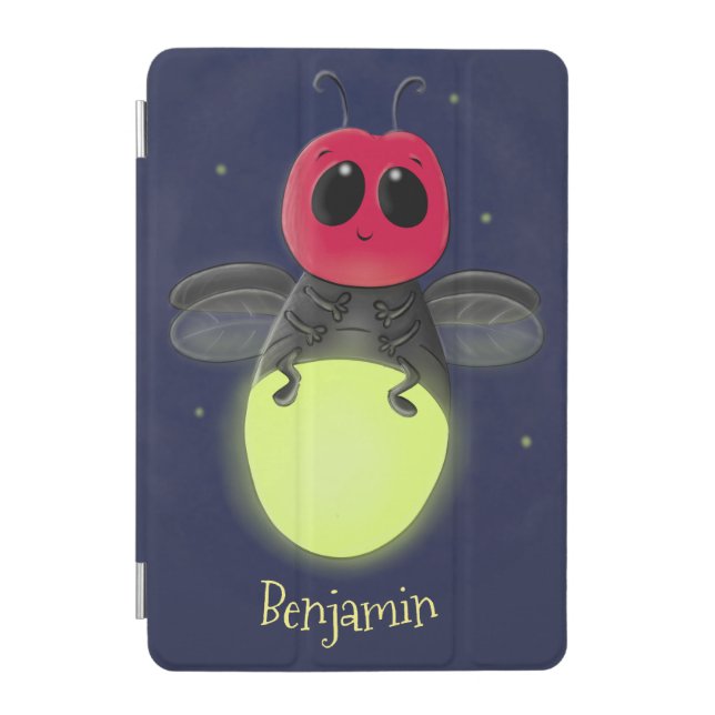 Cute lightning bug firefly cartoon illustration iPad mini cover (Front)