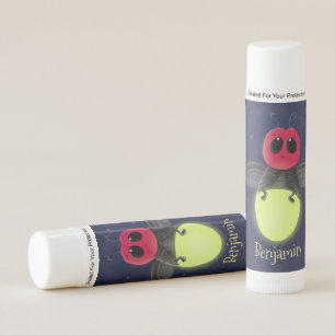 Cute lightning bug firefly cartoon illustration lip balm