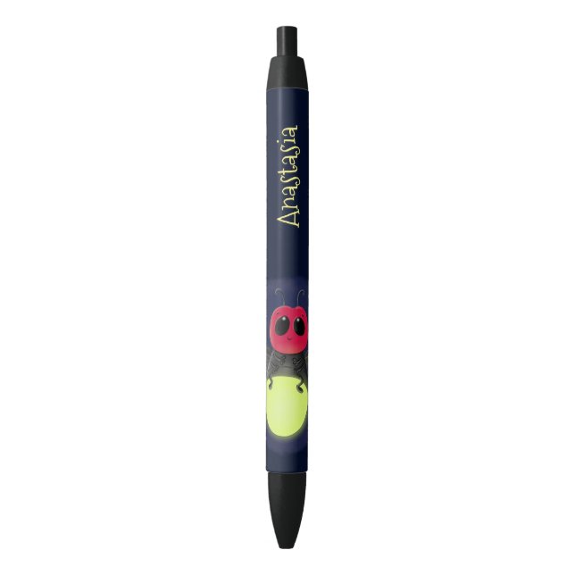Cute lightning bug firefly cartoon illustration pen (Front Vertical)