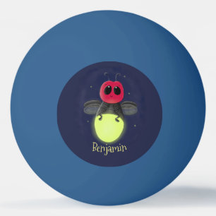 Cute lightning bug firefly cartoon illustration ping pong ball