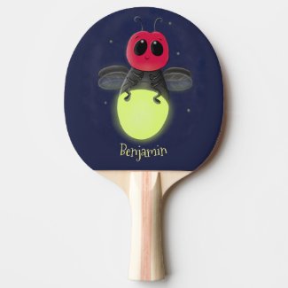 Cute lightning bug firefly cartoon illustration