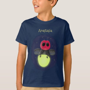 Cute lightning bug firefly cartoon illustration T-Shirt
