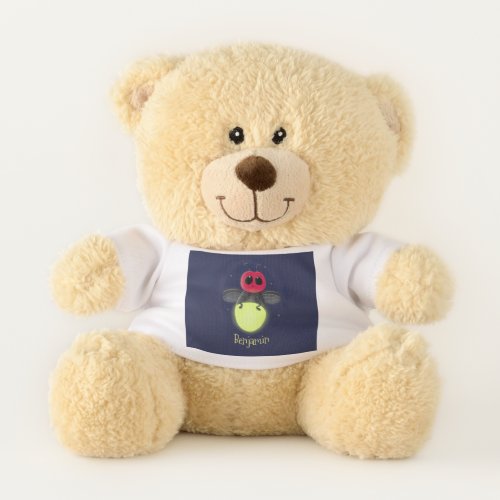 Cute lightning bug firefly cartoon illustration teddy bear