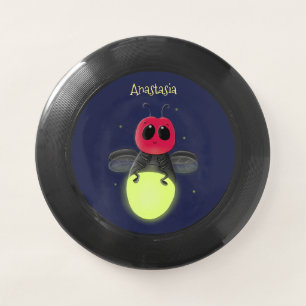 Cute lightning bug firefly cartoon illustration Wham-O frisbee