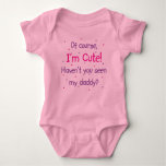 Cute Like Daddy Pink Baby Bodysuit at Zazzle